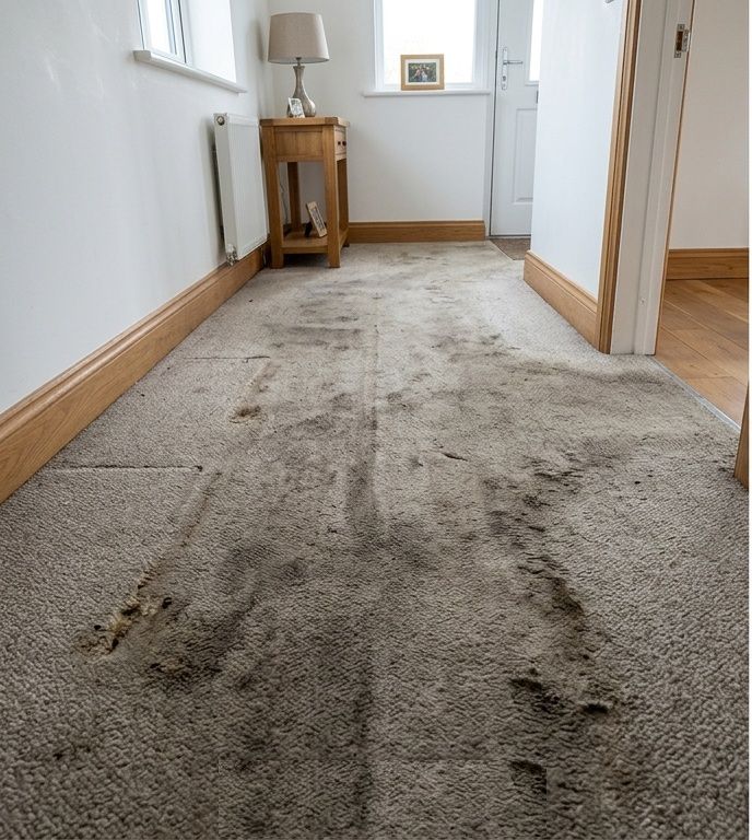 Carpet Stain & Pile Revival Before